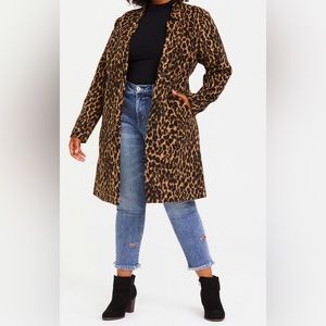 Torrid size 3X Leopard print wool car coat! Like new condition!